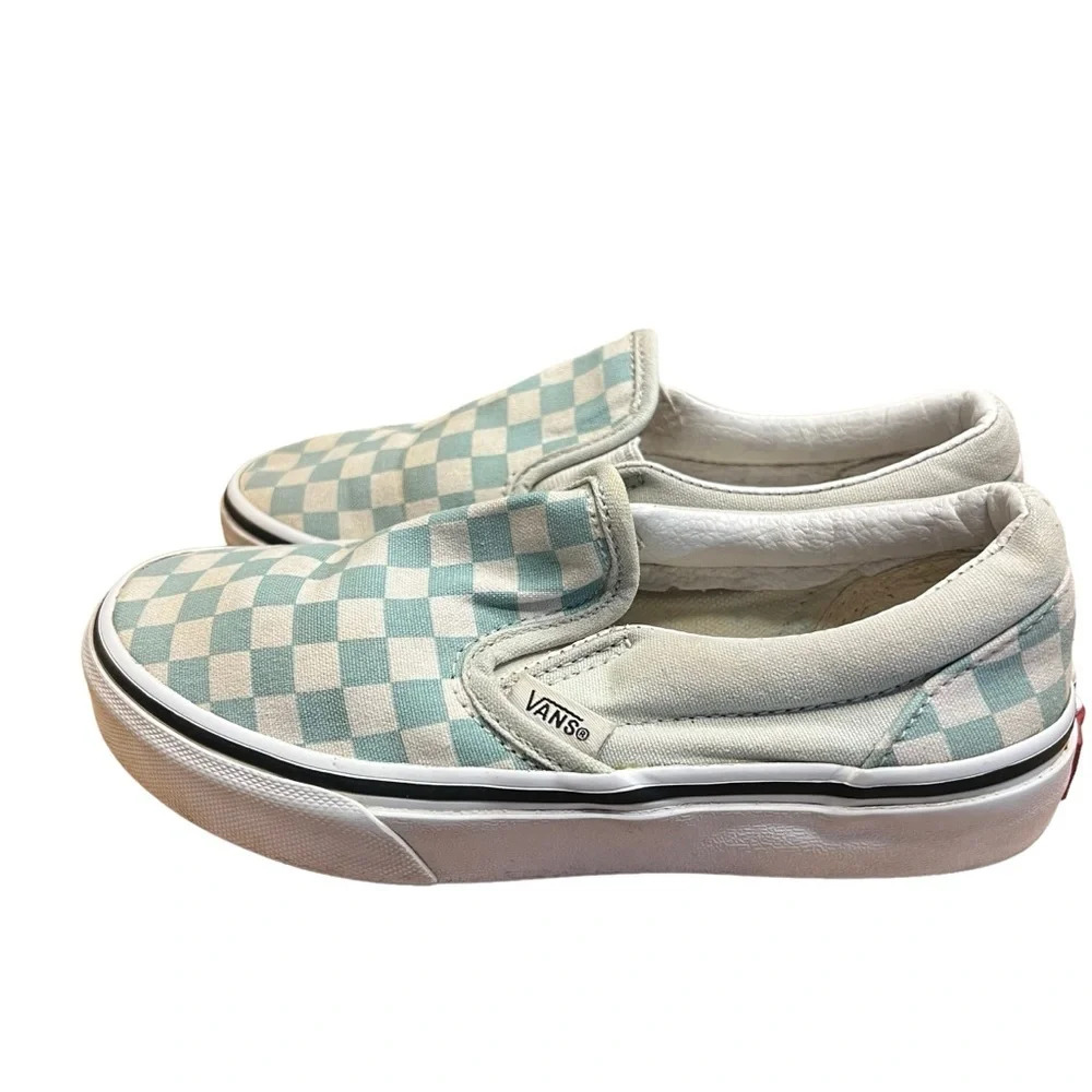 Kids Kids Classic Slip-On Checkerboard - Canal Blue / White - Kids Size 1.0 - Picture 6 of 10